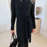 Kelli Mockneck Sweater Maxi Dress - Black