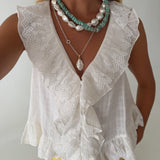 Ken Ruffled Top - Ivory
