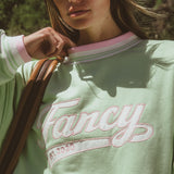 Oversized Terry Varsity Mockneck - Dewy Mint