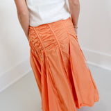 Riley Ruched Asymmetric Midi Skirt - Lt.Coral