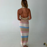 Sydney Cowl Neck Top - Natural Multi