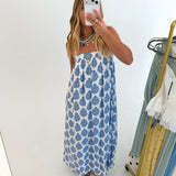 Paisley Flowy Maxi Dress - Blue