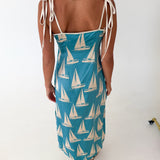 Jamie Printed Midi Dress - Blue Waves