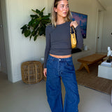 Madi Long Sleeve Top - Dark Grey