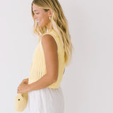 Sophia Sweater Vest Top - Butter Yellow