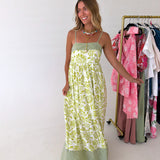 Maggie Floral Print Maxi Dress - Green