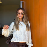 Connie Cable Knit Sweater - Cream