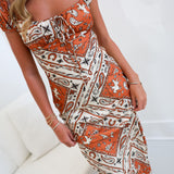 Aria Bandana Maxi Dress - Burnt Orange