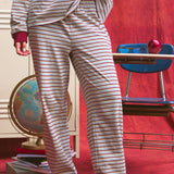 Essential Striped Comfort Pants - Garnet and Gold