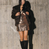 Valoria Sequin Mini Dress - Dusty Rose