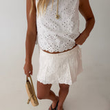Ember Eyelet Twill Set - White