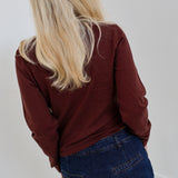 Nila Long Sleeve Sweater Tee - Brown