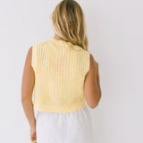 Sophia Sweater Vest Top - Butter Yellow