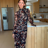 Joslyn Maxi Dress - Brown/Black