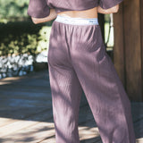 Fancy Waffle Knit Pants - Chocolate