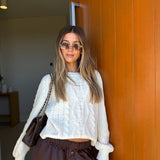 Connie Cable Knit Sweater - Cream