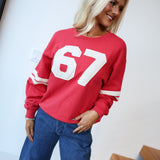 Tori Crewneck Pullover - Dusty Red