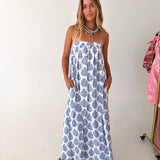 Paisley Flowy Maxi Dress - Blue