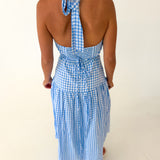 Madi Halter Neck Maxi Dress - Lt.Blue