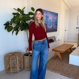 Abbey Long Sleeve Top - Scarlet