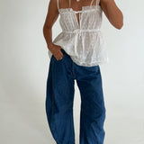 Eloria Dot Lace Top - White