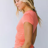 Jenna Cap Sleeve Top - Orange