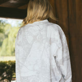 Fancy Oversized French Terry Mockneck - White Camo