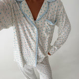 Ruffle Pajama Set - Blue Floral