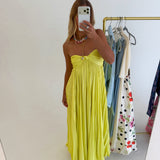 Presley Strapless Maxi Dress - Lemon Lime