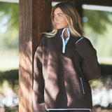 Fancy Quarter Button Sherpa - Chocolate/Glacier