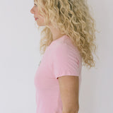 Olive Beaded Baby Tee - Pink