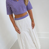 Brynn Gingham Top - White/Purple