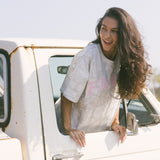 Fancy Oversized Embroidered Tee - White Camo (PREORDER)