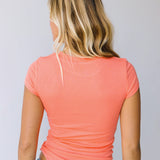 Jenna Cap Sleeve Top - Orange
