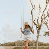 Pippa Top Lace Trim - Blue/White Gingham