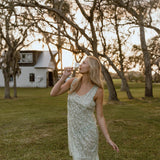 Thea Overlay Sequin Chiffon Maxi Dress - Sage