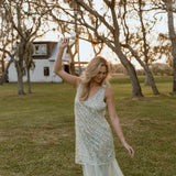 Thea Overlay Sequin Chiffon Maxi Dress - Sage