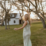 Thea Overlay Sequin Chiffon Maxi Dress - Sage