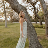 Thea Overlay Sequin Chiffon Maxi Dress - Sage