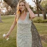 Thea Overlay Sequin Chiffon Maxi Dress - Sage