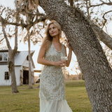 Thea Overlay Sequin Chiffon Maxi Dress - Sage