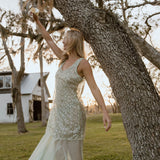 Thea Overlay Sequin Chiffon Maxi Dress - Sage