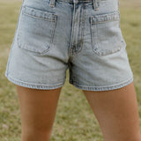Skye Patch Pocket Shorts - Light Denim
