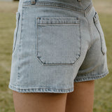 Skye Patch Pocket Shorts - Light Denim