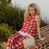 Adela Feather Pant Set - Red Shells