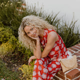 Adela Feather Pant Set - Red Shells