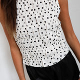 Naomi Polka Dot Smocked Top - Ivory