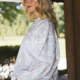 Fancy Oversized French Terry Mockneck - White Camo