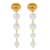 Clara Shell Pearl Drop Earrings