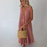 Dorie Striped Maxi Dress - Peach